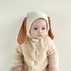 Solid Color Rabbit Ear Knitted Hat Trendy Kids Woolen Hat Fashion Brimless Beanie Cap  Warmer