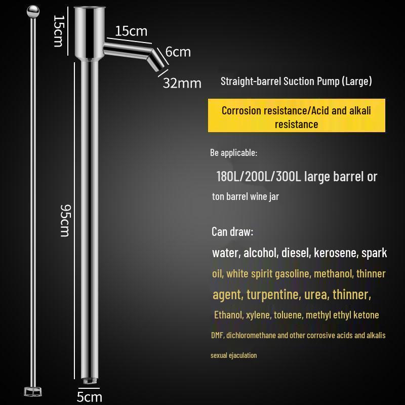 Hand-Cranked Stainless Steel Oil and Water Siphon Pump with 200L Steel Wire Hose