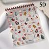 Gold Stamped White Christmas Tree Snowflake 3D Self Adhesive Nail Art Stickers Santa Claus Elk Xmas Cartoon Cute Manicure Decals