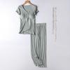 Maternity Short-Sleeve Pajama Set for Nursing and Postpartum Care