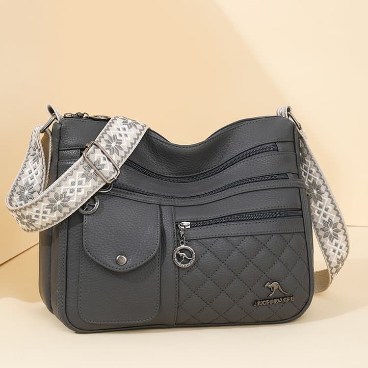

Ethnic style wide shoulder strap large capacity shoulder messenger women s bag серый
