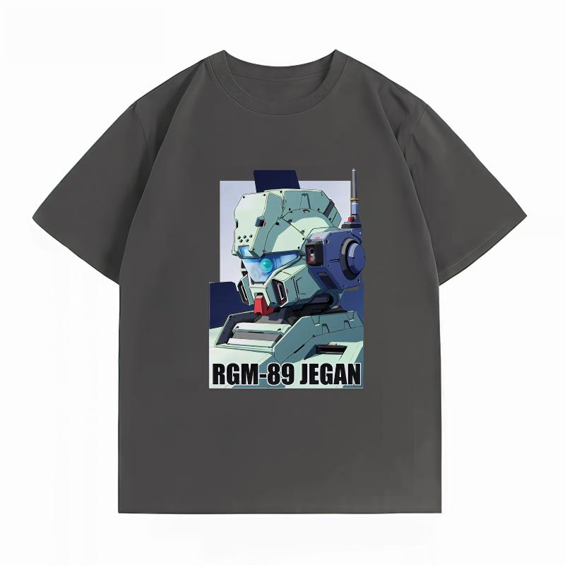 Unisexs Clothing New 100 Cotton Summer TShirt Gundam Unisexs TShirt RGM89 Jegan Print Casual Unisexs TShirt
