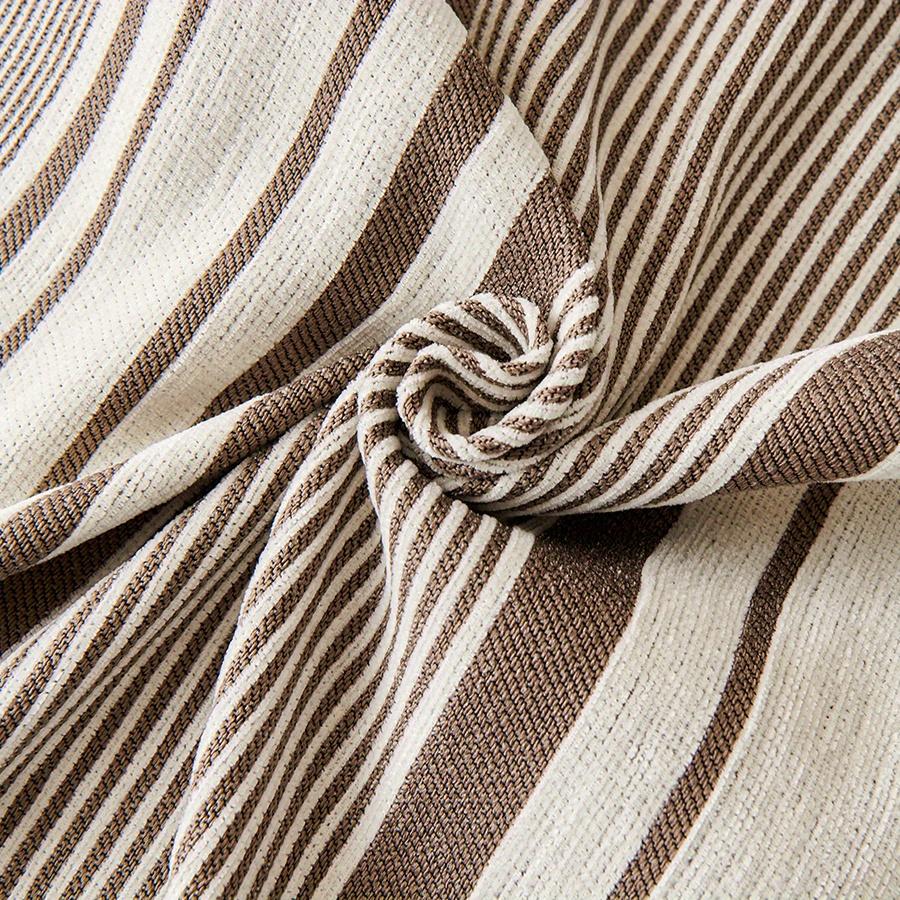 1PC Chenille Sofa Towel All-cover Coffee Striped Pattern Sofa Throw Blanket With Tassels Couch Protector Double Face Usable