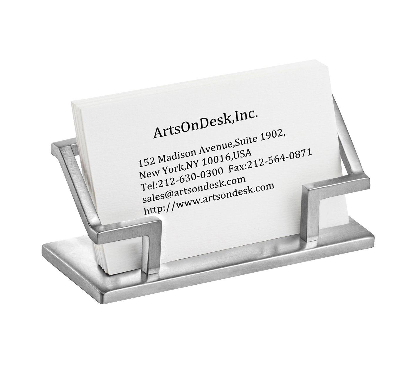 

ArtsOnDesk Підставка для візиток у стилі модерн St201 Нержавіюча сталь Сатинова обробка Патент зареєстровано Тримач для візиток Тримач для візиток Візитівка