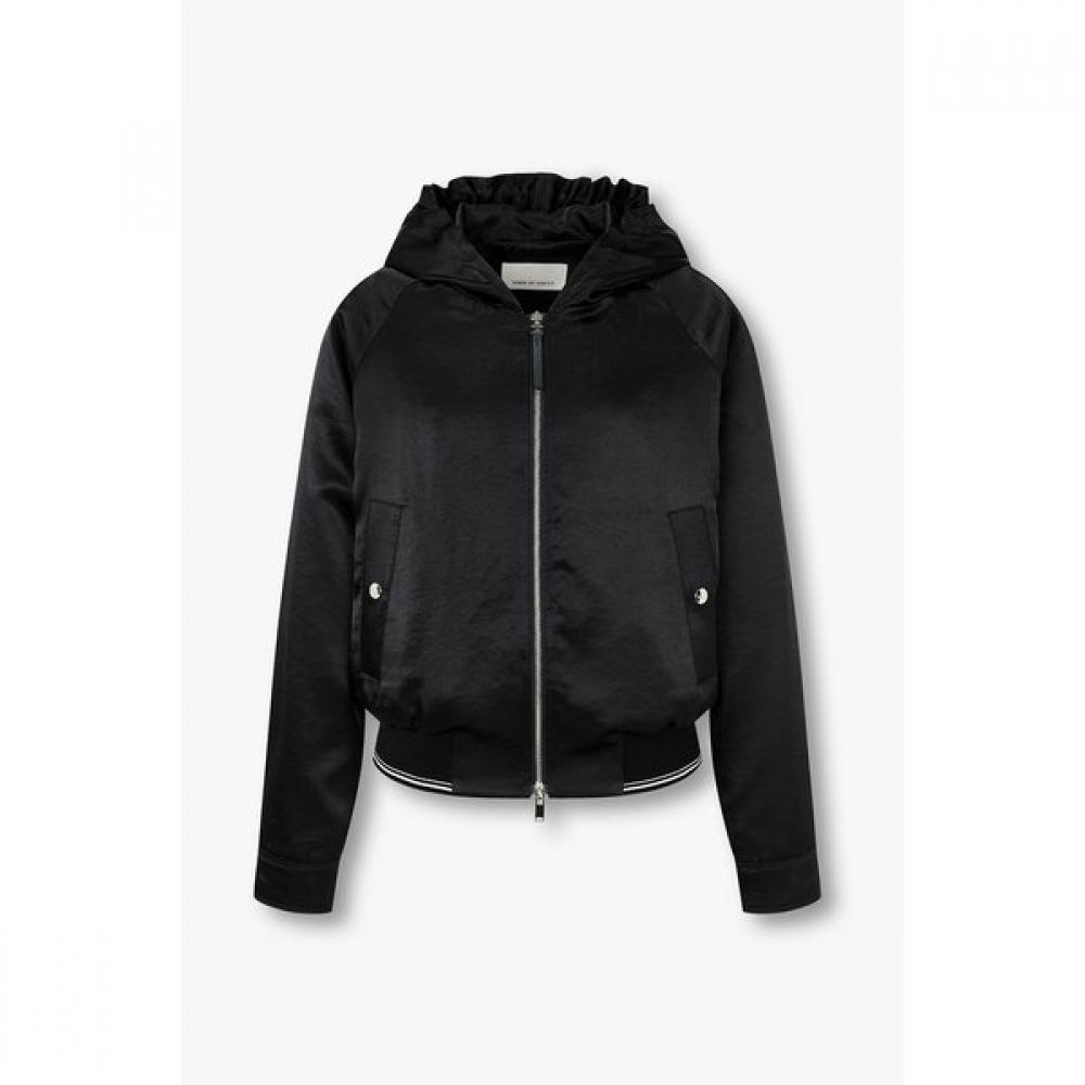 Vov Satin Hooded Blouson Zip Up Jumper  7156220002 blacks/S