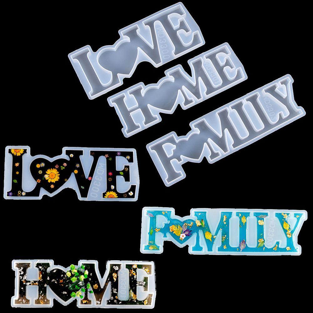 DIY Crafts LOVE/HOME Casting Crystal Glue Molds Silicone Mould Jewelry Making Tool Letters Resin Mold