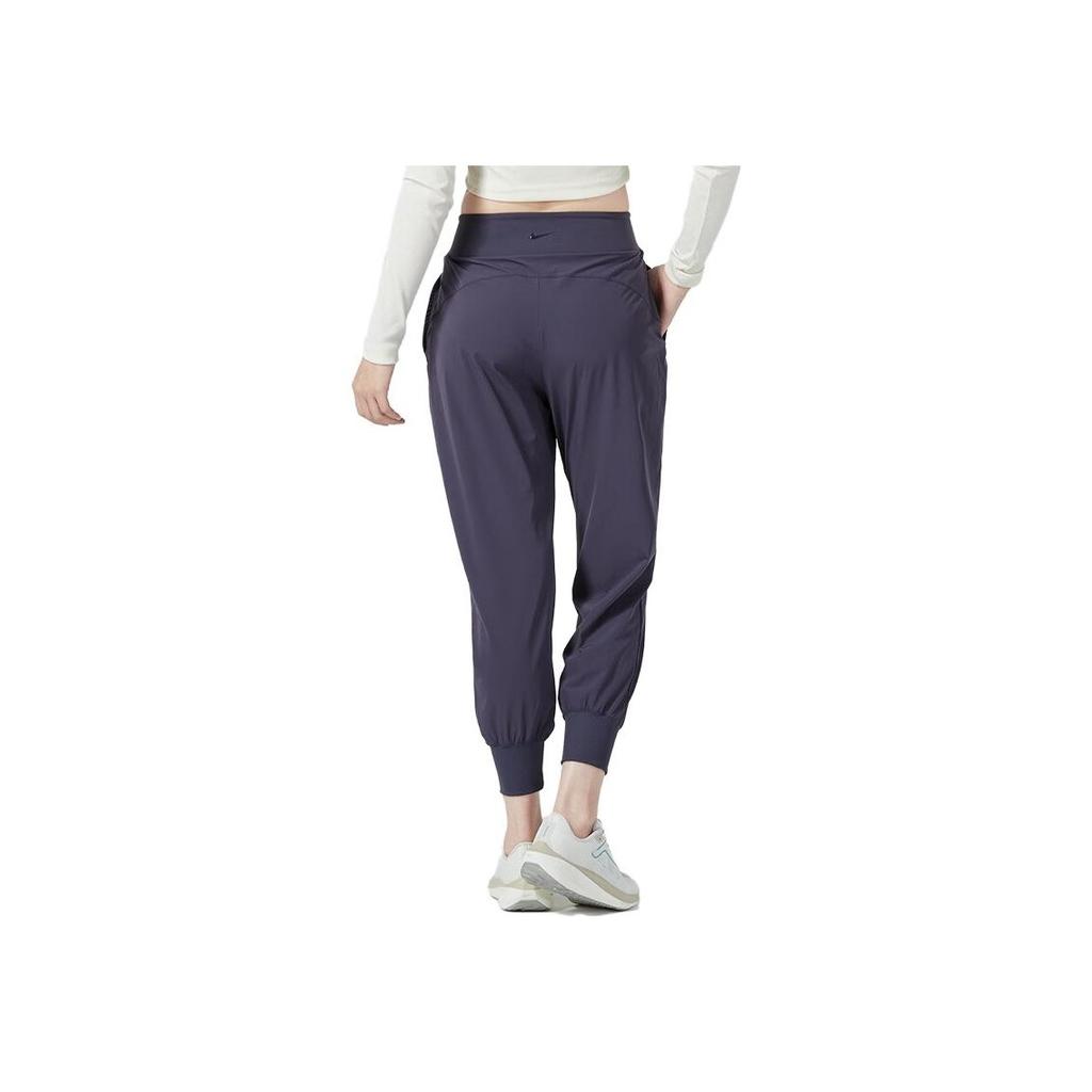 Nike Solid Color Elastic Waist Cuffed Sports Casual Pants Women Bottoms Purple DV9454-015