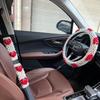Car Steering Wheel Cover Warm  Anti Slip Grip Seat Belt Safe Hand Crocheted Flower Design for Stylish Car Decor Winter Simple