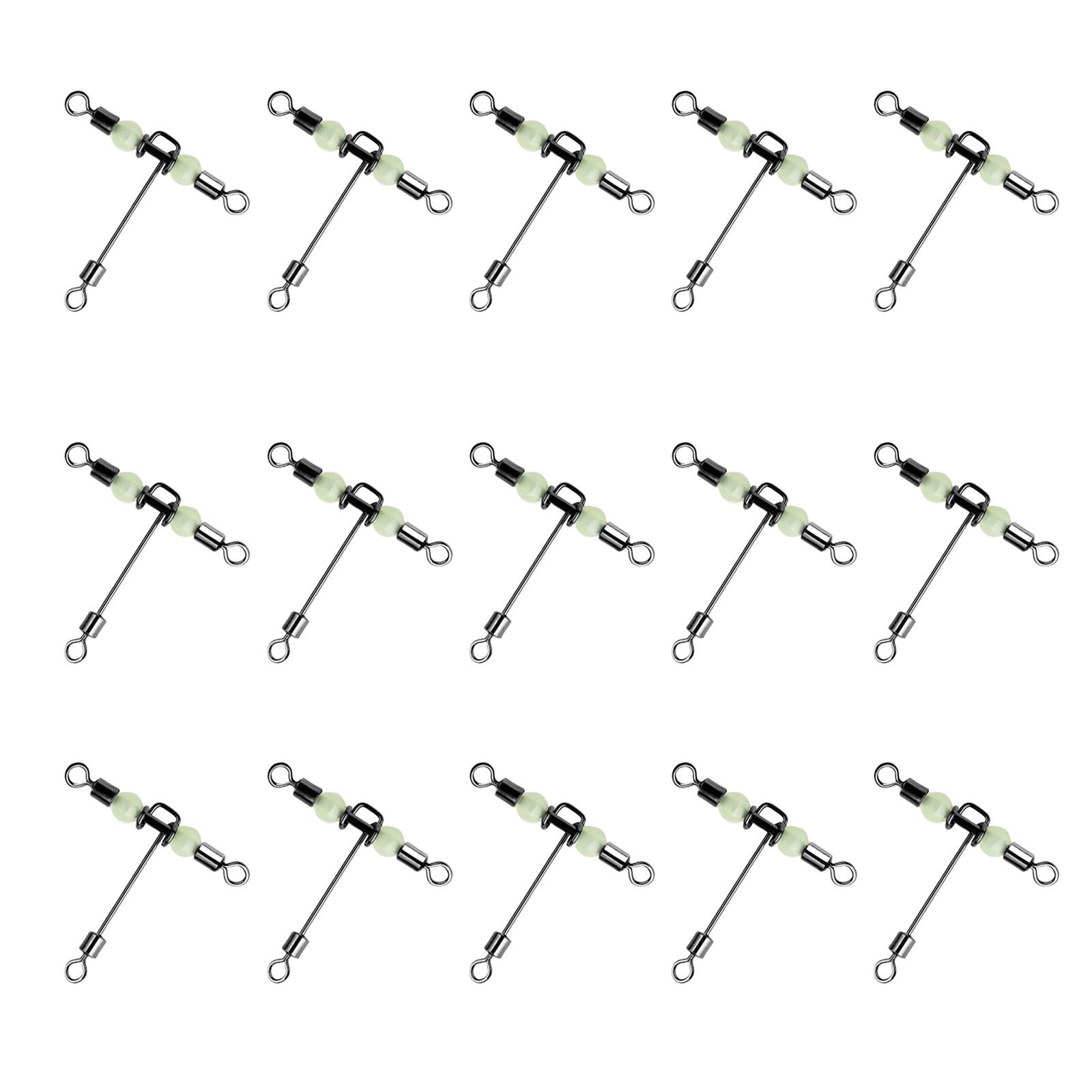 

Fishing Swivels Rig Swivels 3 Way Swivels with Glow Beads Fishing Tackle Barrels Rolling Swivels