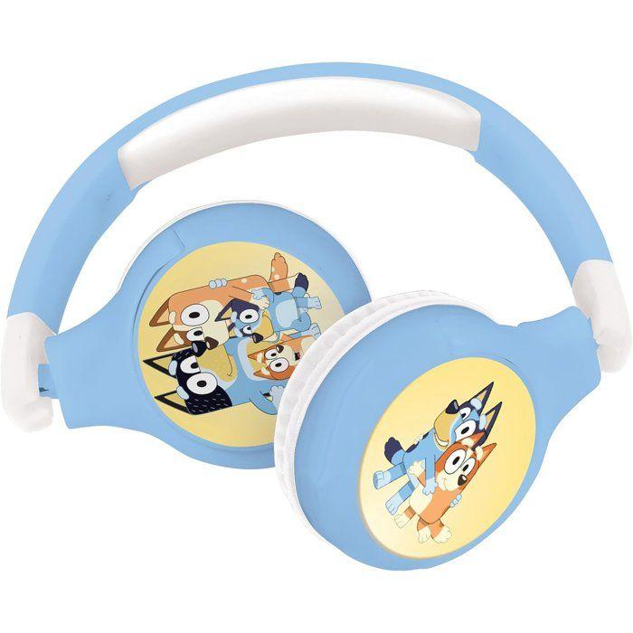 LEXIBOOK - Casque 2 en 1 Bluetooth et Filaire confortable et pliable avec limitation de son, design - Bluey