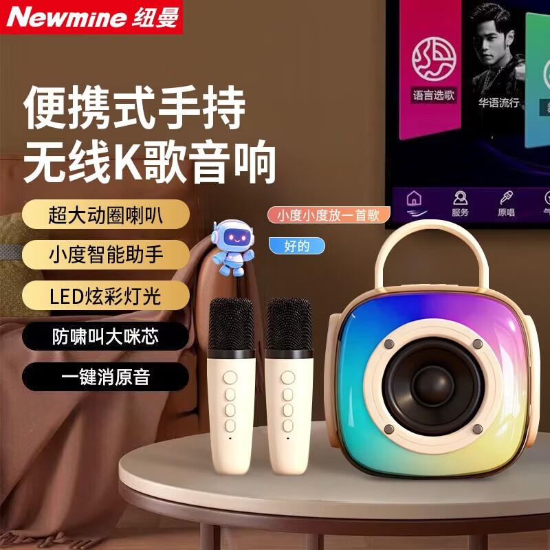 Newmine M81 Bluetooth KTV Speaker & Dual Wireless Microphone Set CN plug (adapter included)