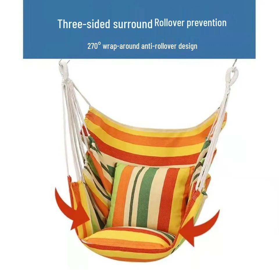 Canvas Hanging Chair: Thickened Indoor/Outdoor Dorm Swing for College Students & Kids