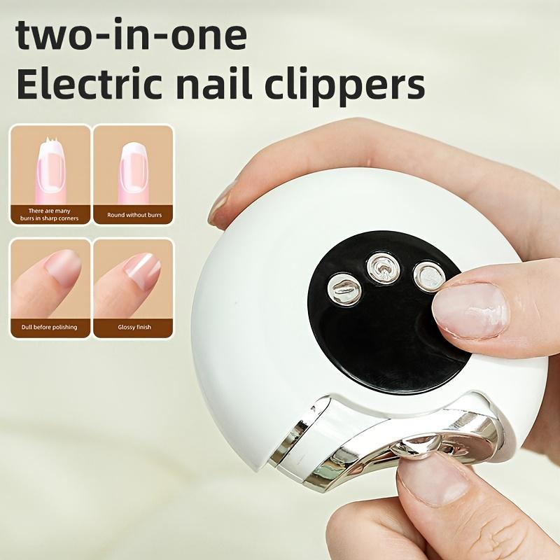 Two-In-One Electric Nail Clippers and File,Three-Speed Adjustable, Built-In Head,Nail Care Device |USB Rechargeable Manicure Tool