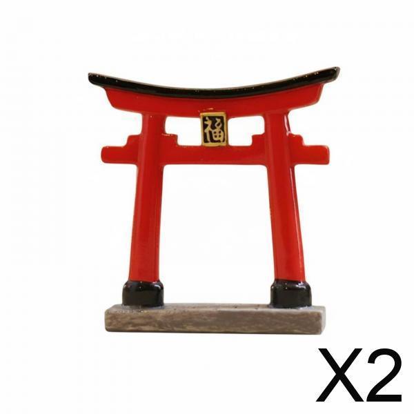 3 Japanese Miniature Torii Gates, Resin Model of Ancient Architecture, Bonsai Office Decoration