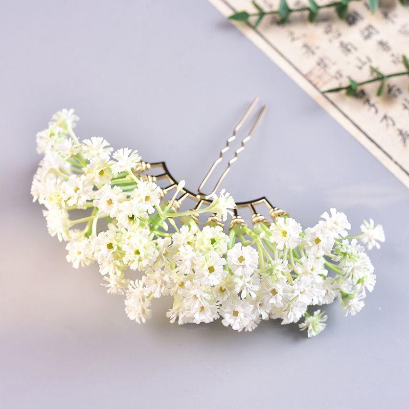 

1Pcs Artificial Flower Bridal Wedding Hairpin U Shaped Hair Sticks Women Headwear Party Festival Hair Accessories