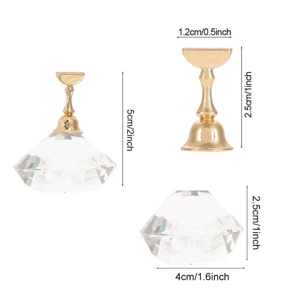 Magnetic Nail Tip Practice Stand Base   Alloy Holder Nail Art Display Stand White