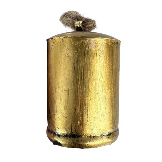 Christmas Column Bell Metal Texture Design Gradient Size Arrangement Natural Hemp Rope Lanyard Retro