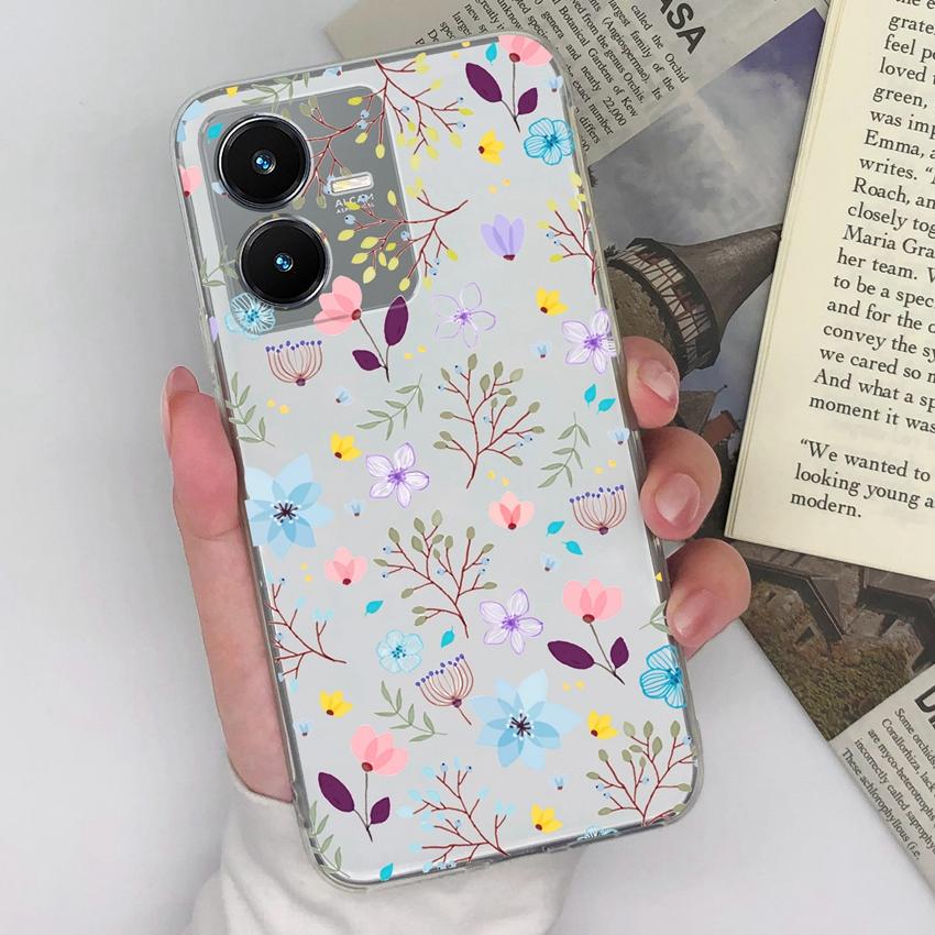 Covers Case For Vivo Y22S Y27 Y33 Y35 Y36 Y37 Retro Checkered Pattern Camera Protection Transparent TPU Anti Slip Protective Shell For Vivo Phone Bags