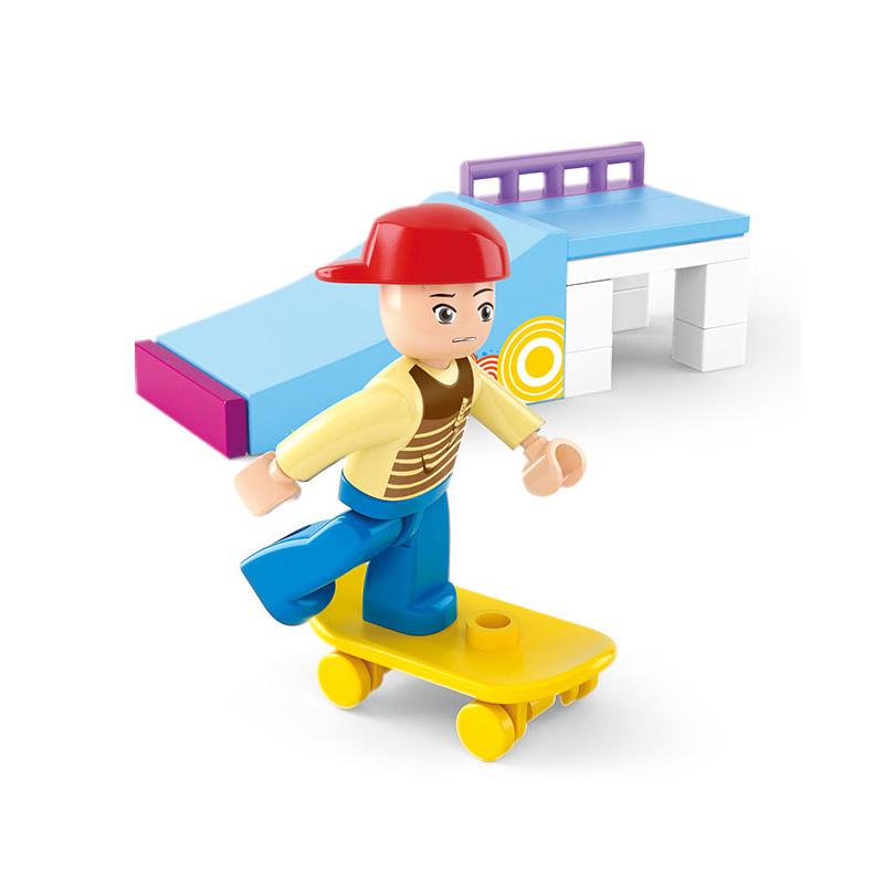 23 ks Stavební kostky Vzdělávací dětská hračka Skate Boy