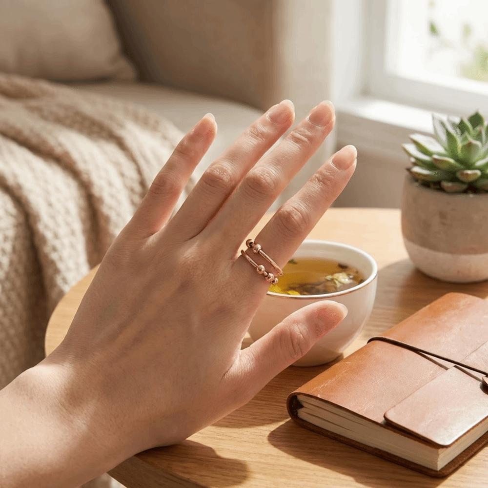 Open Design Spinner Ring Rotating Freely Adjustable Finger Ring Fashion Anti Stress Jewelry School