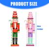 Green And Red Pink Nutcrackers Figurine 38CM Tall Handcrafted Wooden Christmas Ornament For Mantels Shelf Decoration