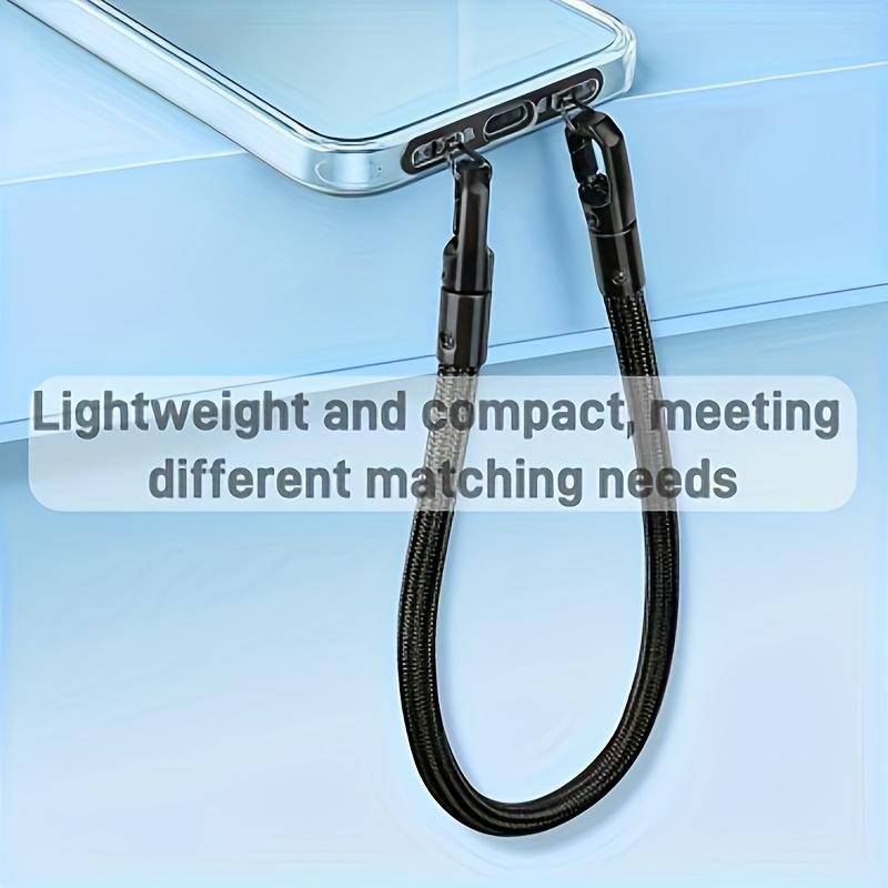 Stainless Steel Side-Clip Phone Lanyard Connector, 1/2-Piece Clip-On Design