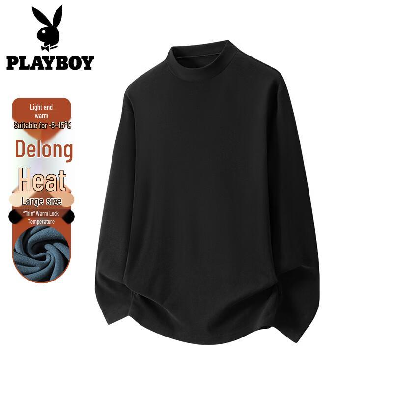 PLAYBOY Men s German Velvet Thermal Long Sleeve T-Shirt 4XL