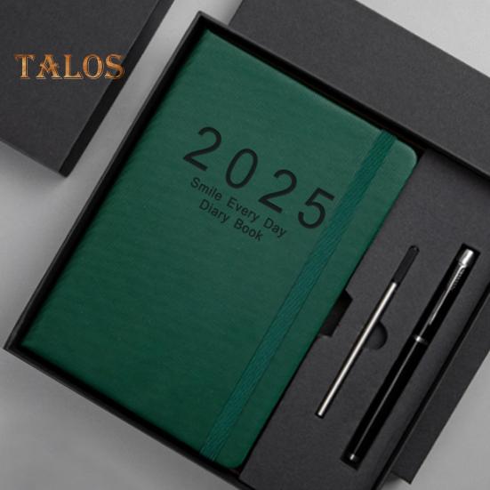 Denní diář 2025, jedna stránka na den, leden-prosinec, A5, denní diář 2025, měsíční záložky, pevná vazba, hodinový diář schůzek 2025