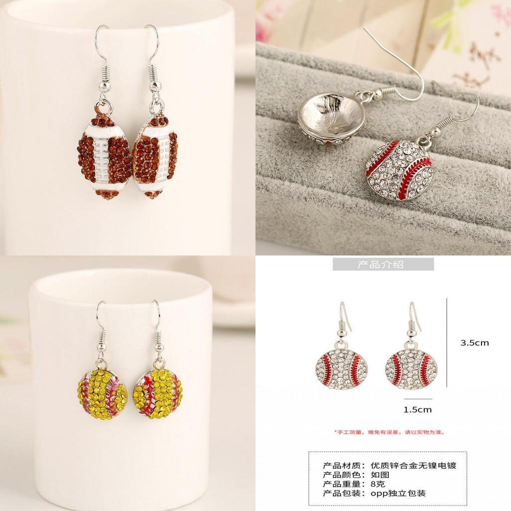 Water Diamond Soccer Drop Earrings For Women With Sportinspired Design And Elegant Detail