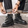 Fashion New Men's Leather Boots Brand Retro Comfortable Boots for Men 2025 Fashion High Top Non Slip Casual Shoes Business Work Shoes