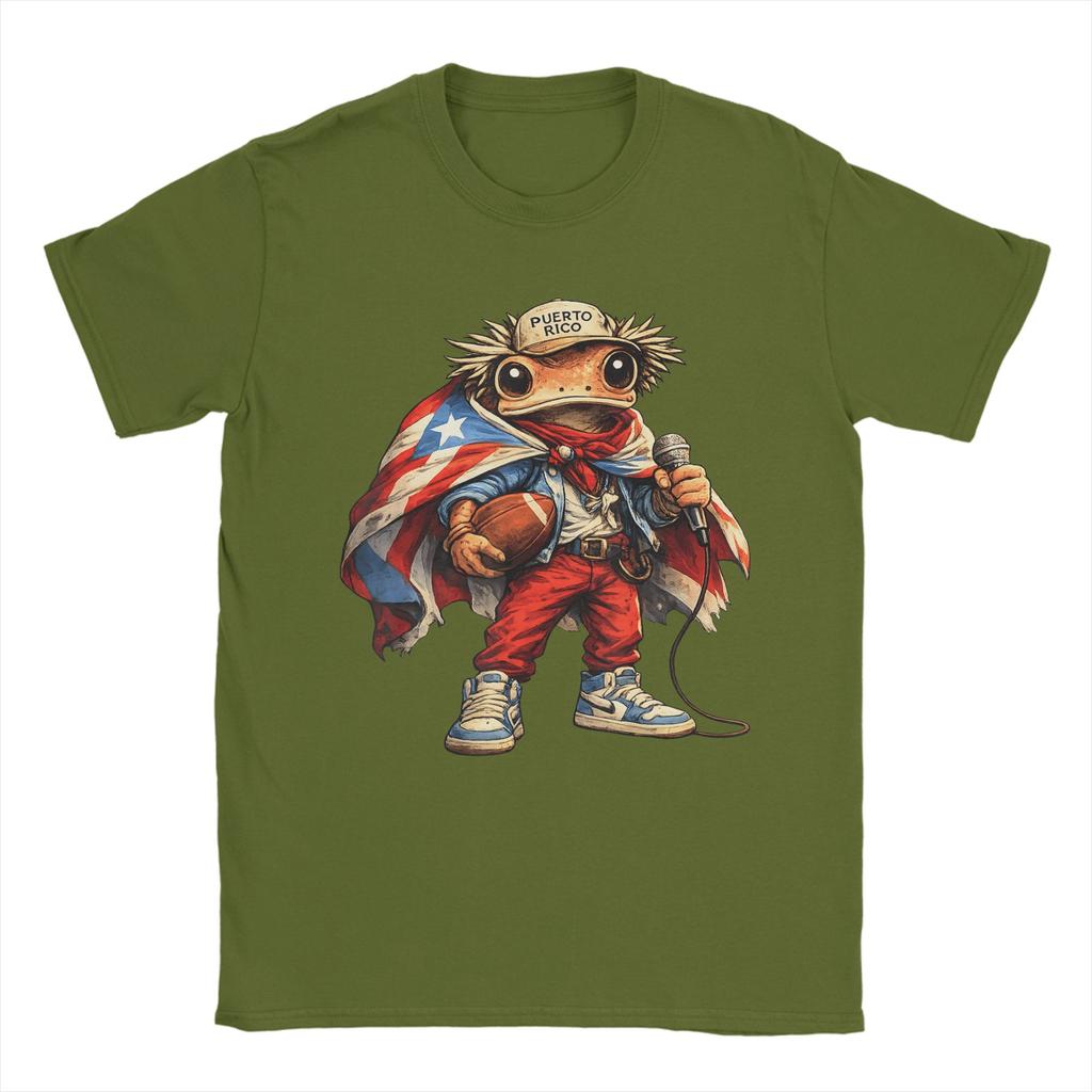 Puerto Rico Coqui Frog Funny Football TShirt Summer Pure Cotton TShirts For Unisex Popular Print Vintage Top Tees