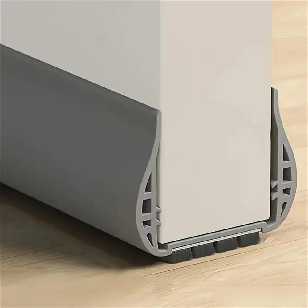 

1pc 93cm/36.61in Door Seal Draft Stopper With 4 Layer Brush Reduce Noise Insect Proof Dust Proof Sound Proof Weather Strip 93cm серый