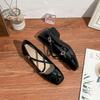2025 Spring New French Light Mouth Single Shoes Women's Thick Heel Not Tired Feet Cross Belt Comfortable Round Head Mary Jane Shoes