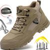 Fashion Anti-spark Work Safety Boots Men Steel Toe Work Shoes Puncture Proof Anti-smash Safety Shoes Construction High Top Man Boots New