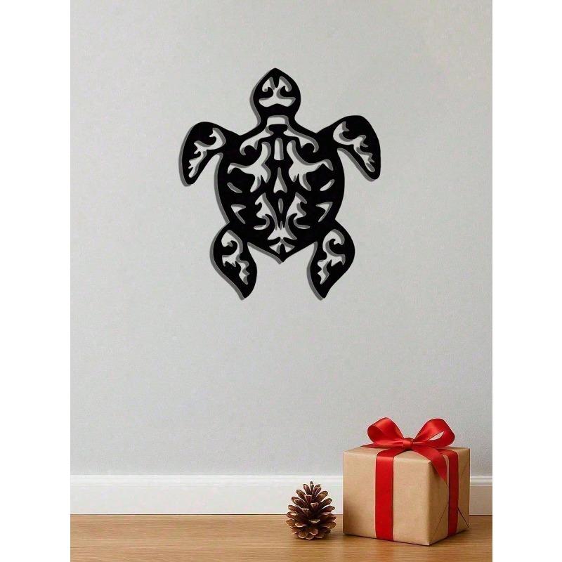 Vintage Metal Sea Turtle Wall Decal Peel Stick Ocean Art Boho Coastal Decor Gift