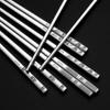 316 Stainless Steel Chopstick Laser Engraving Chinese Chopsticks Antiskid Household Metal Reusable Chopstick Kitchen Tableware