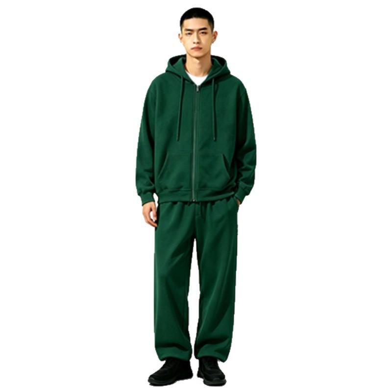 Unisex Solid Color Zip-Up Sports Hoodie - Casual Slim-Fit Jumpsuit for Autumn/Winter