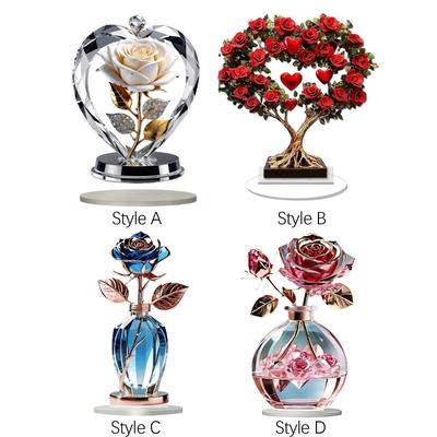 2D Blume Acrylschild Dekorative Plakette Kunstwerk Desktop-Display Tisch