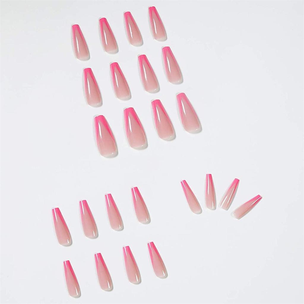 Press On Extra Long Fake, False And Butterfly Nails With Glue Coffin For Women, 24 Pieces 3ml