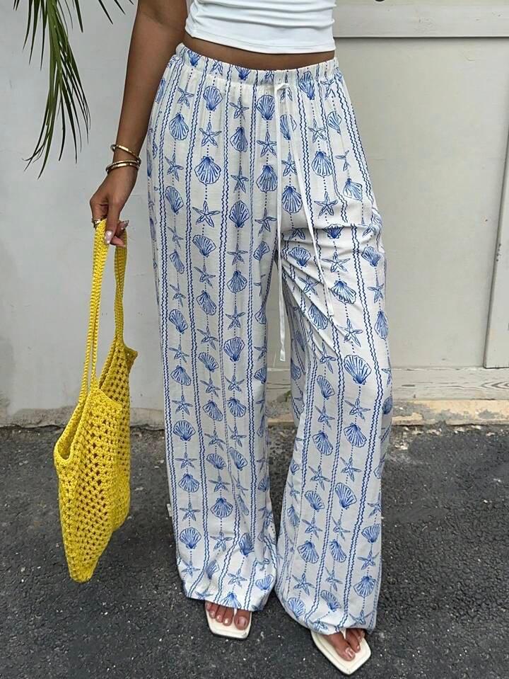 

Женские повседневные брюки с цифровым принтом Xiyin - Хит продаж, Простой стиль для повседневной носки Double Extra Large белый