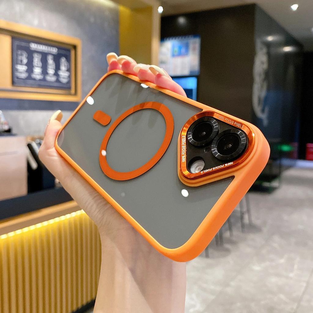 Metal Lens Shockproof Armor For Magsafe Magnetic Phone Case For IPhone 11 15 14 Plus 13 12 16 17Pro Max Wireless Charging Cover