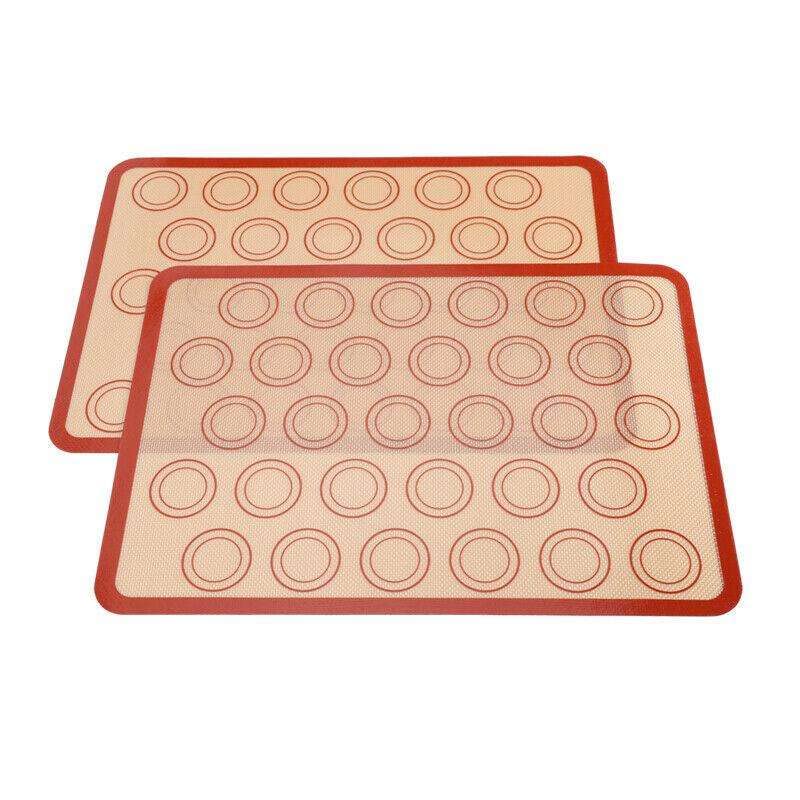 

2 PCS Silicone Baking Mat, Food Safe Silicone Baking Sheet, Silicon Macaroon Baking Sheet Cookie Liner, Cake and Bread Making Option2 красный