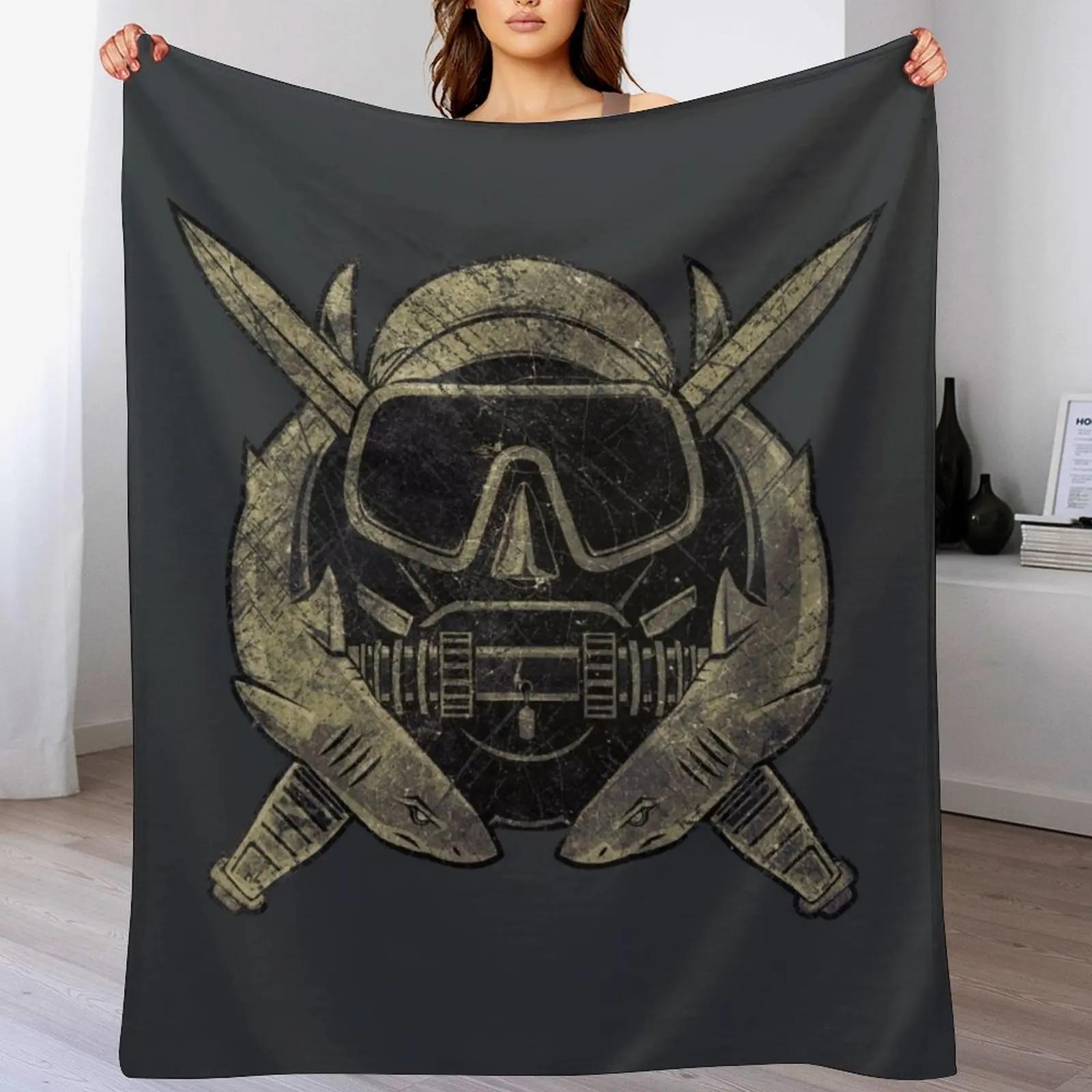 USA Combat Diver V02 Throw Blanket Warm Flannel Blanket for Couch Chair Bedroom 102x76cm(40x30in)
