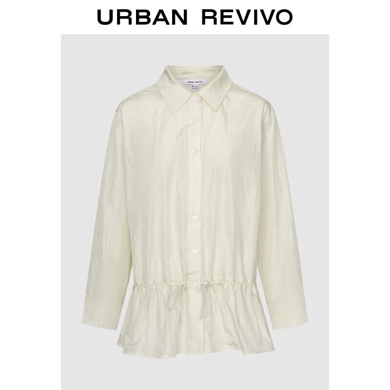 UR Women s Pleated Casual Button-Up Shirt S