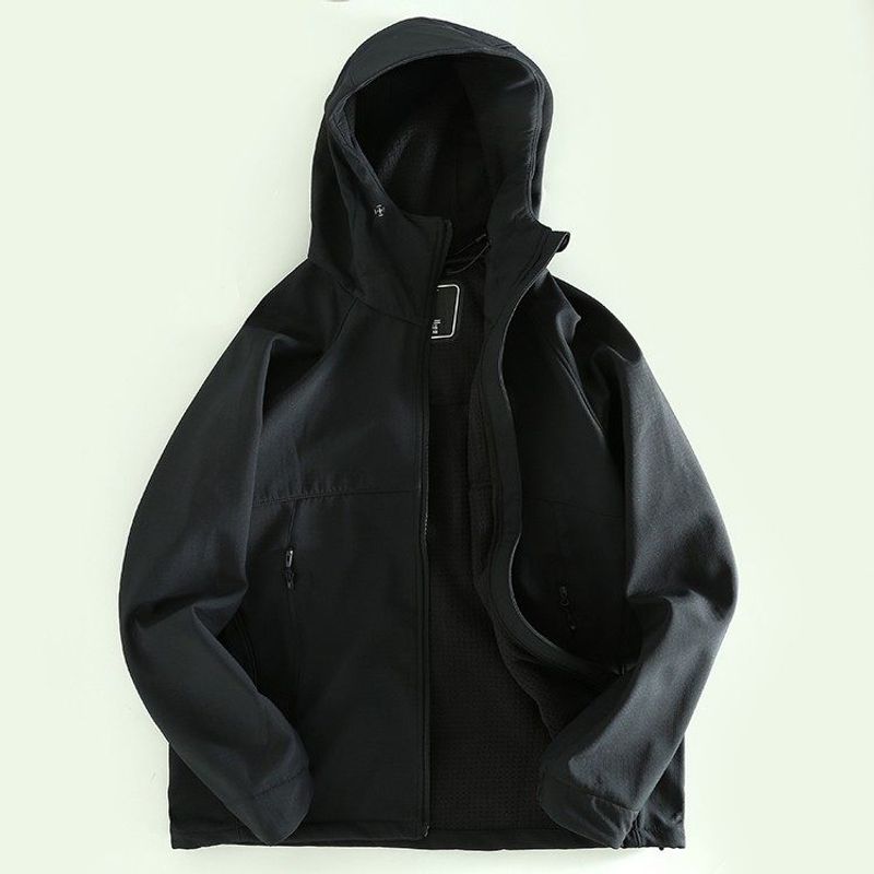 Clearance Sale of Export Surplus Spring and Autumn Men's Casual Hooded Jackets, Softshell Coats, Large Sizes, Multiple Colors, Trendy Tops