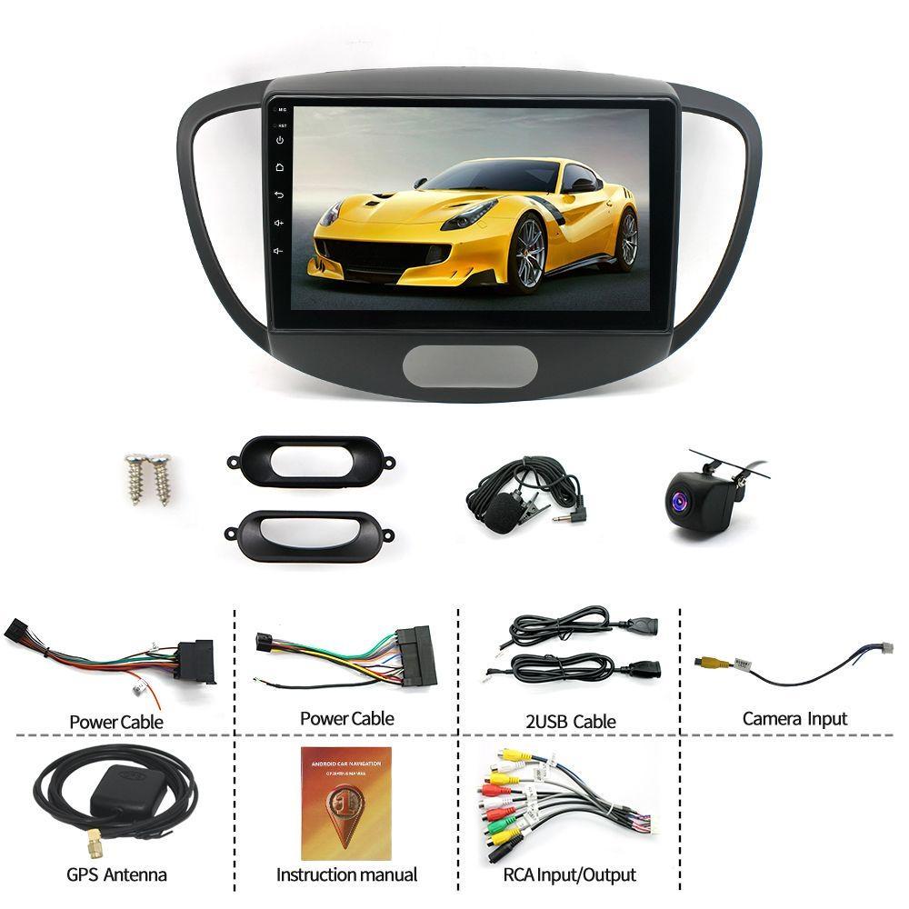 9in Car Radio Stereo For Hyundai I10 2007-2013 4+64G GPS Navigation Head Unit Android 15 Bluetooth WiFi Radio Multimedia Player