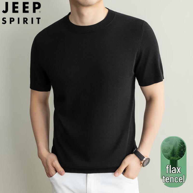 

Мужская вязаная футболка с коротким рукавом JEEP SPIRIT из смеси лиоцелла и льна 3XL