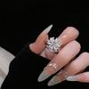 Crown White Diamond Zircon Temperament Retro Personality Adjustable Ring Open Ring Stacked Index Finger Ring