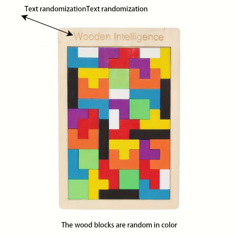 Wooden Tetris Puzzle for Kids Educational Tangram Toy