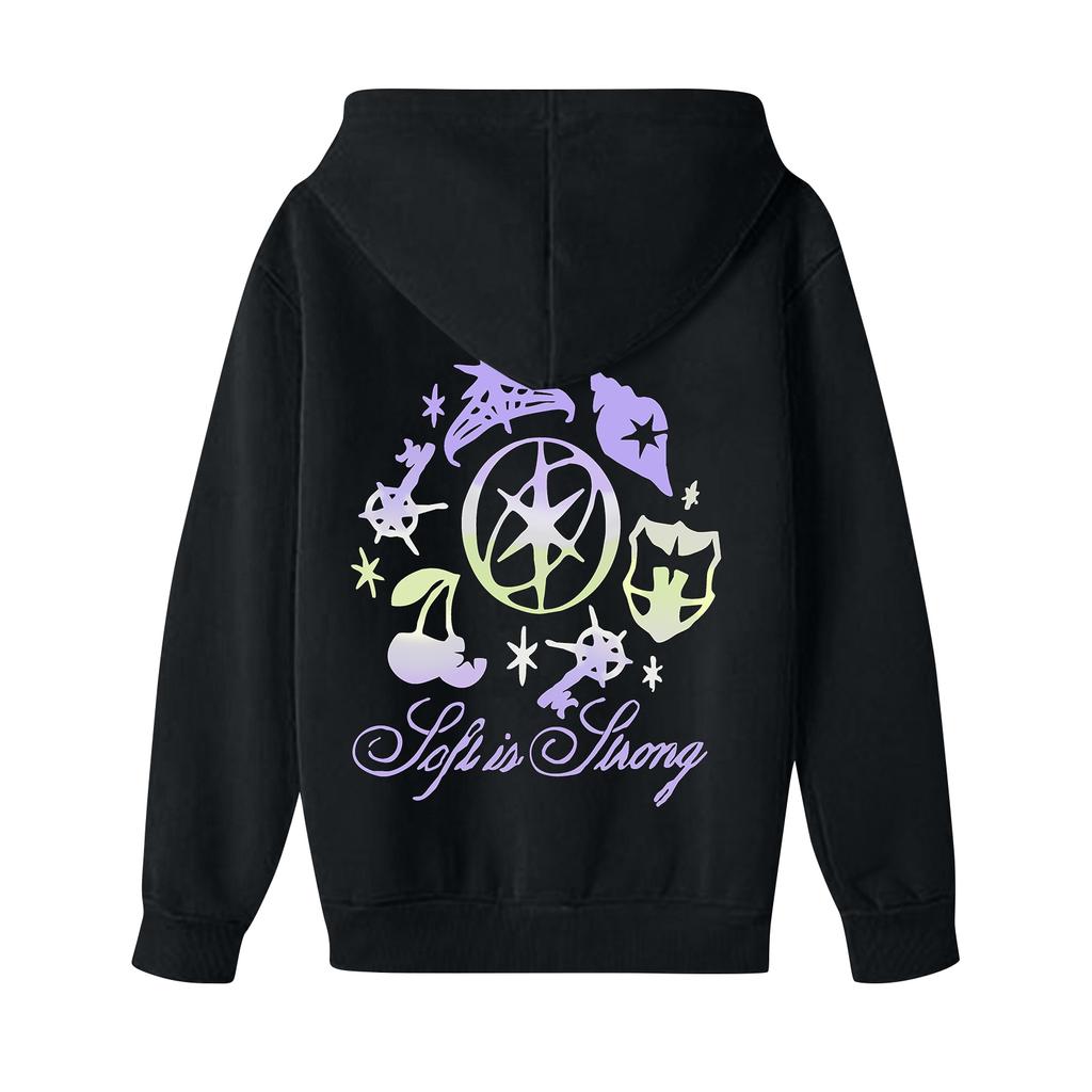 Kinder Langarm Lockerer Pullover Buchstabenaufdruck Kordelzug Kapuzen-Sweatshirt